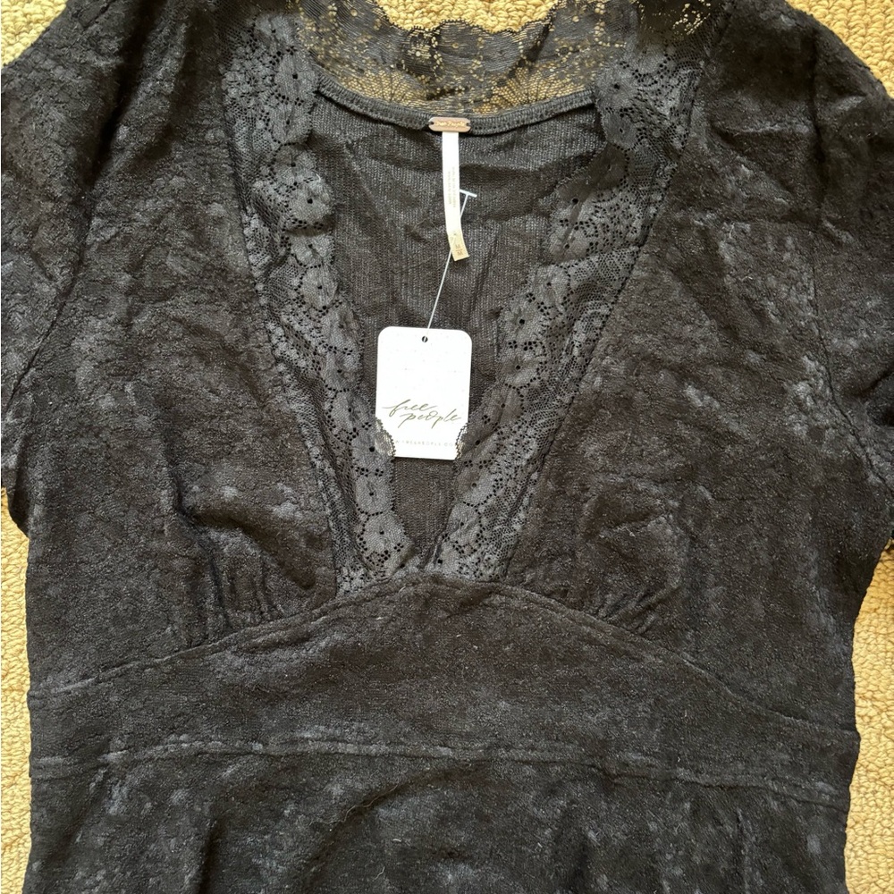 Free People Black Lace Detail Dress - Picture 3 of 4